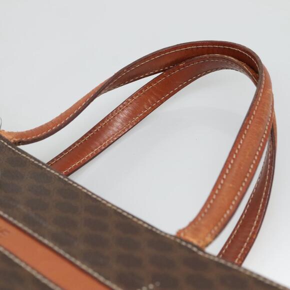 CELINE Macadam Canvas Hand Bag Pvc Leather Gold Brown - Picture 8 of 13